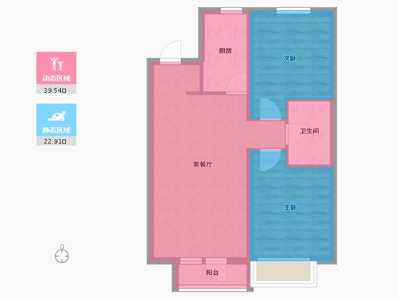 辽宁省-沈阳市-万象首府-55.29-户型库-动静分区