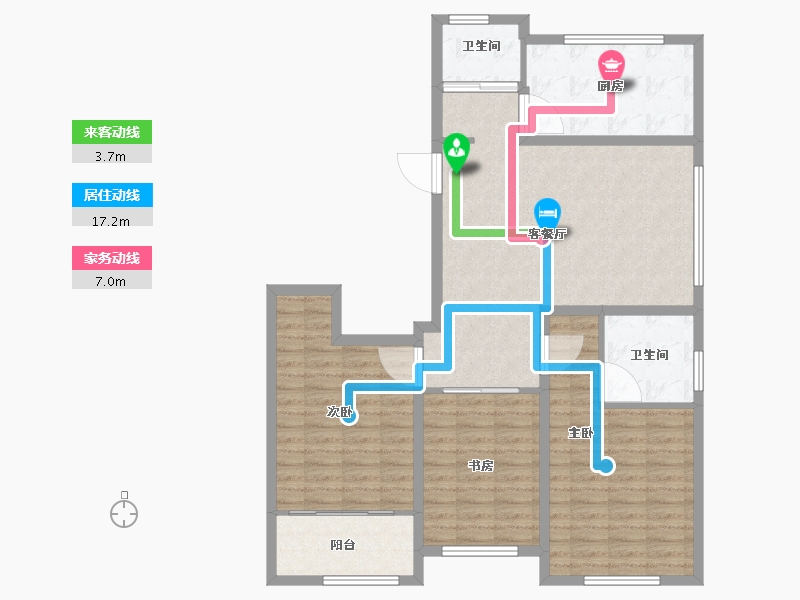 山东省-潍坊市-华安·东方名郡-105.71-户型库-动静线