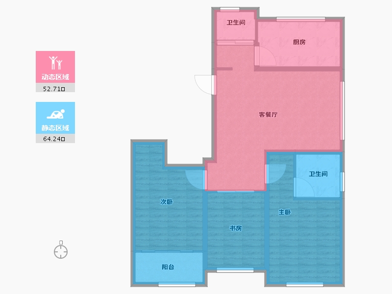 山东省-潍坊市-华安·东方名郡-105.71-户型库-动静分区