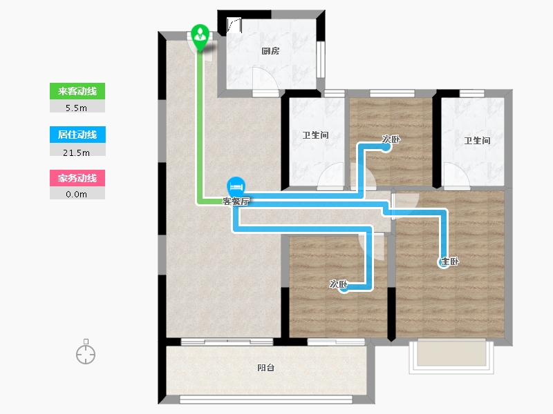 湖北省-武汉市-王家湾中央生活区湾玺-88.05-户型库-动静线