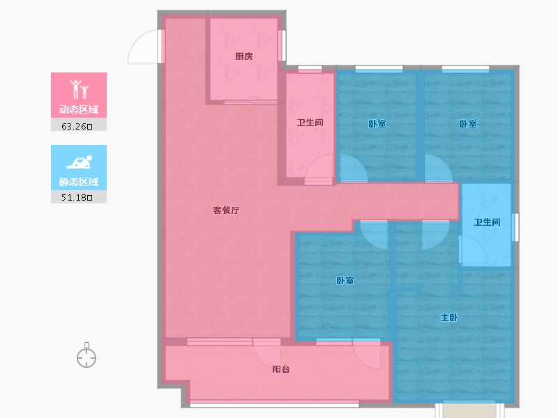 山东省-烟台市-城发云悦府-102.40-户型库-动静分区