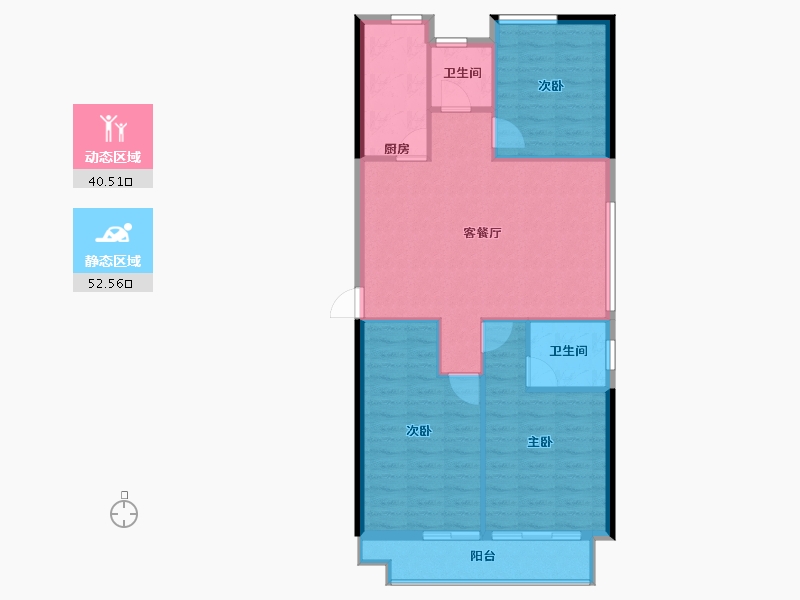 山东省-潍坊市-贵隆华府-85.26-户型库-动静分区