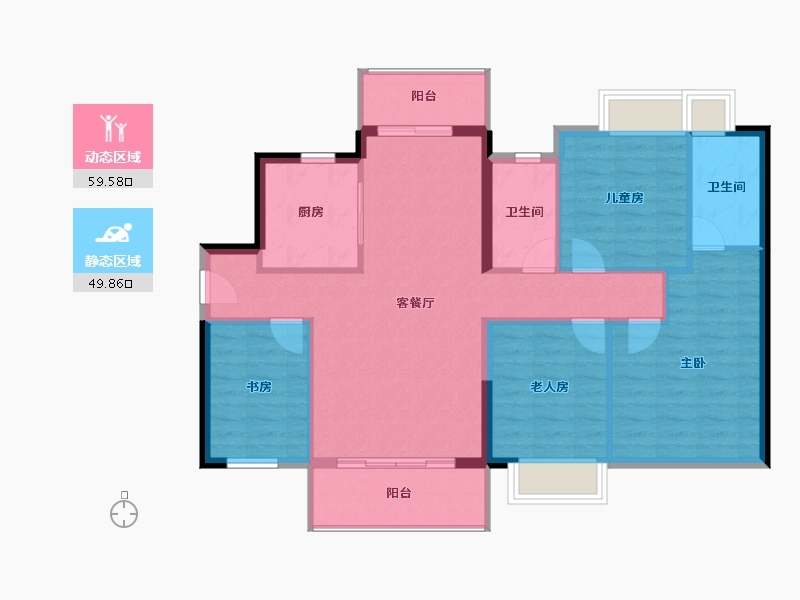 广东省-东莞市-招商雍景湾-99.53-户型库-动静分区