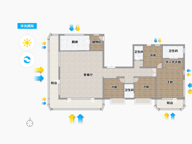 河北省-石家庄市-东胜·天御-211.41-户型库-采光通风