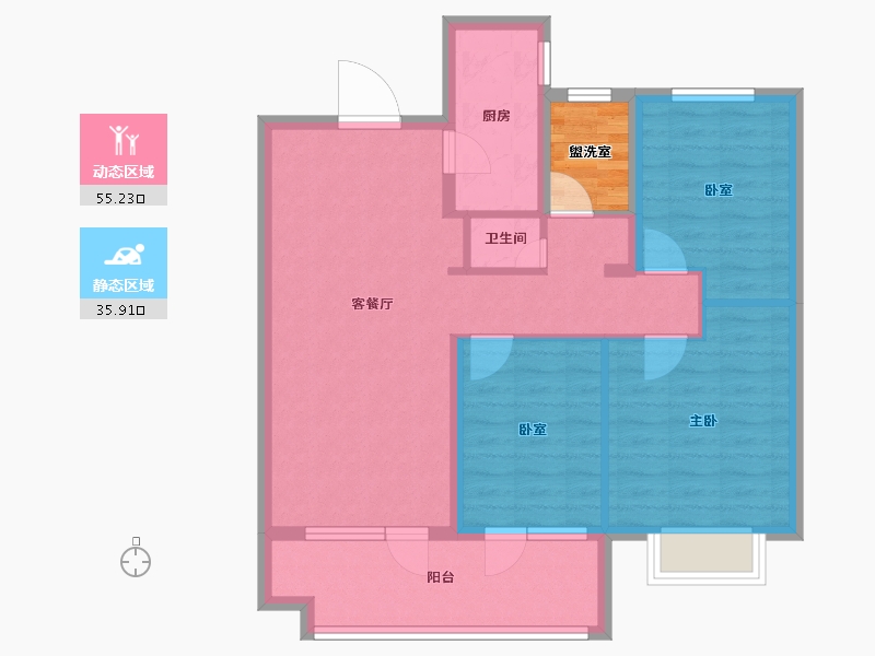 山东省-烟台市-城发云悦府-84.80-户型库-动静分区