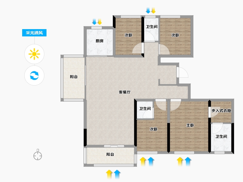 山东省-潍坊市-大有世家-151.20-户型库-采光通风