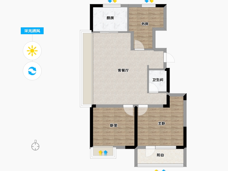 山东省-烟台市-中瑞城-78.40-户型库-采光通风