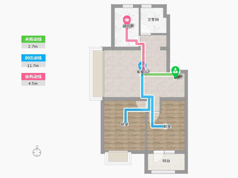 辽宁省-沈阳市-万象首府-56.96-户型库-动静线