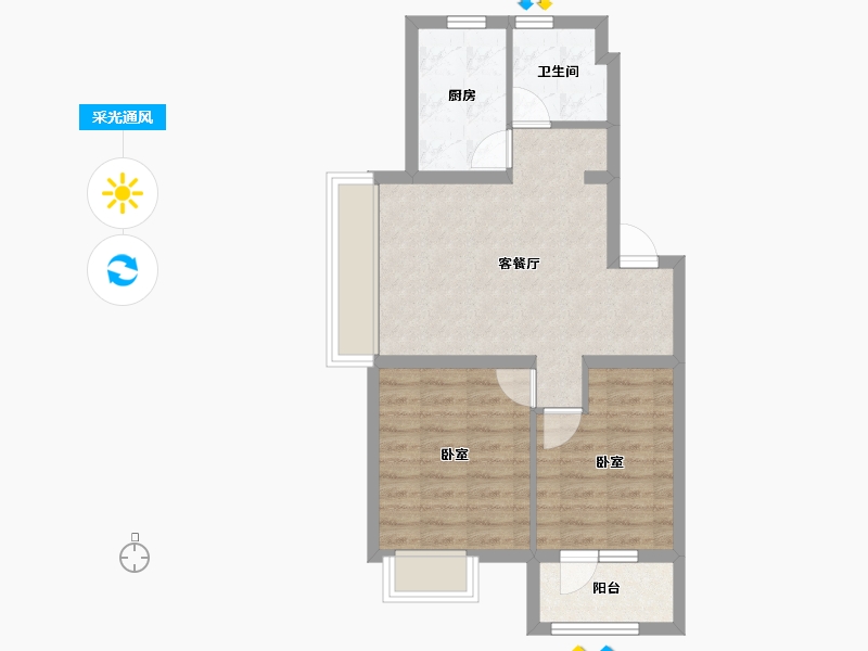 辽宁省-沈阳市-万象首府-56.96-户型库-采光通风