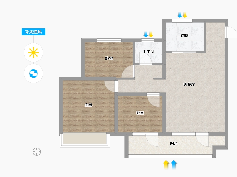 山东省-烟台市-华星中瑞北欧公园-81.61-户型库-采光通风