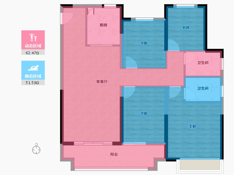 江苏省-常州市-中梁金科启宸-102.40-户型库-动静分区