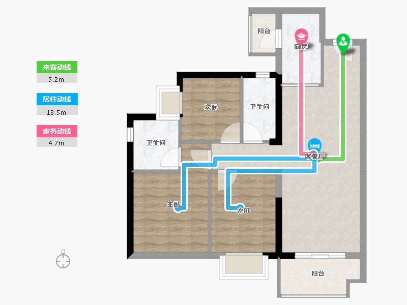 广东省-东莞市-招商雍景湾-70.85-户型库-动静线