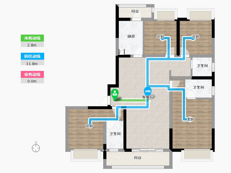 湖北省-武汉市-王家湾中央生活区湾玺-110.24-户型库-动静线