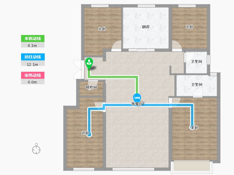 辽宁省-沈阳市-方林龙湖·云河砚-127.10-户型库-动静线