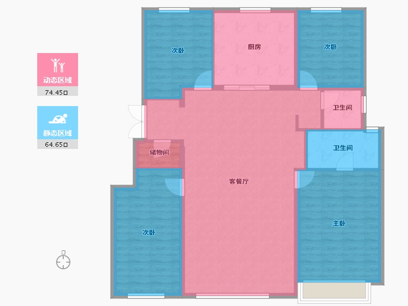 辽宁省-沈阳市-方林龙湖·云河砚-127.10-户型库-动静分区