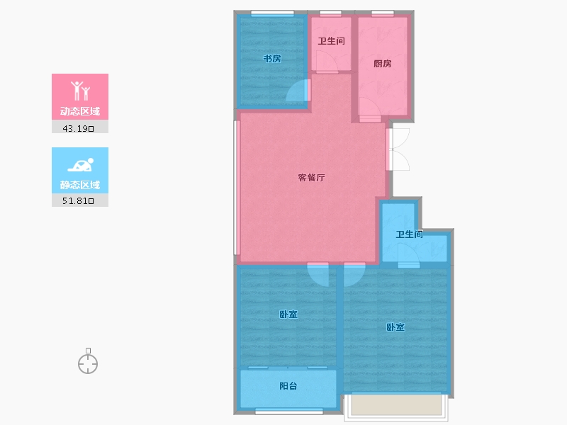 山东省-潍坊市-恒信崇文湖-84.79-户型库-动静分区