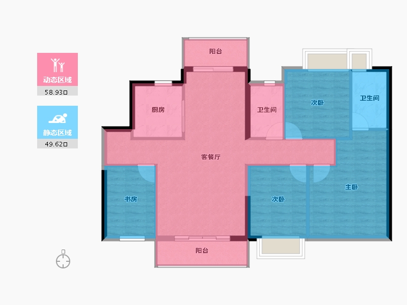 广东省-东莞市-招商雍景湾-98.49-户型库-动静分区