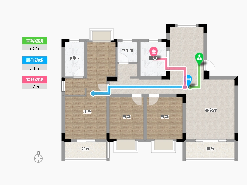 湖北省-武汉市-保合太和东合院-106.81-户型库-动静线