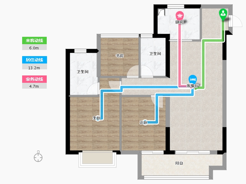 浙江省-宁波市-祥源漫城-79.20-户型库-动静线