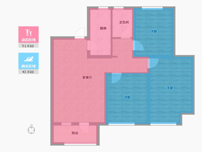 辽宁省-沈阳市-荣盛和悦名邸-85.00-户型库-动静分区