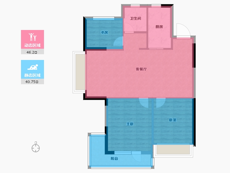 山东省-烟台市-天恒龙泽府-78.40-户型库-动静分区