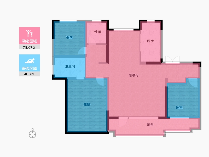 山东省-烟台市-招商马尔贝拉-112.46-户型库-动静分区