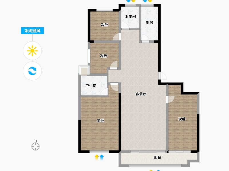 山东省-潍坊市-创投·潍州金谷-145.34-户型库-采光通风