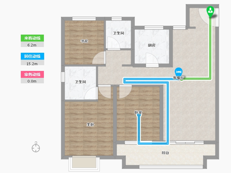 山东省-烟台市-新力珑湾-96.00-户型库-动静线