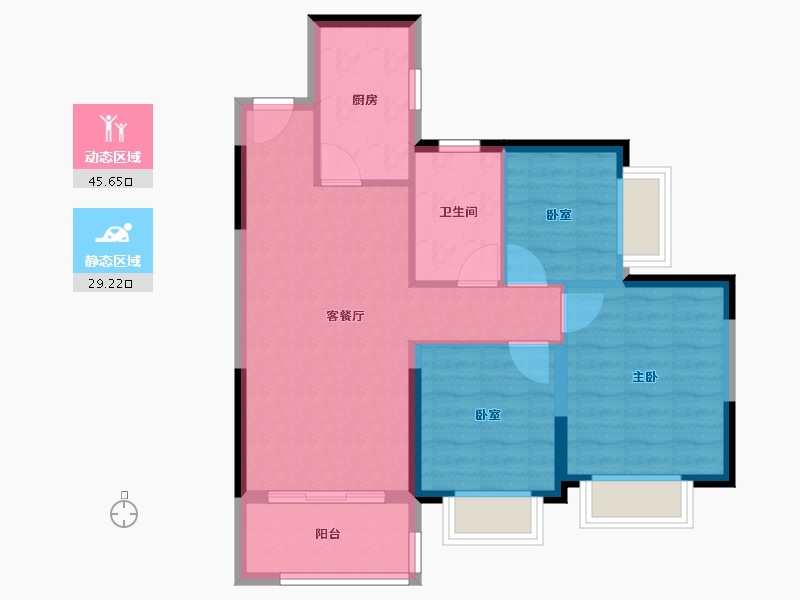 广东省-佛山市-恒大滨江华府-67.00-户型库-动静分区