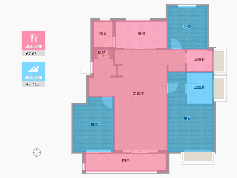 山东省-烟台市-万科翠湖山晓留莊-101.60-户型库-动静分区