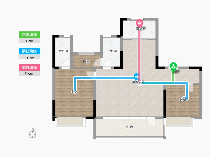 山东省-烟台市-碧桂园凤凰云璟-100.00-户型库-动静线