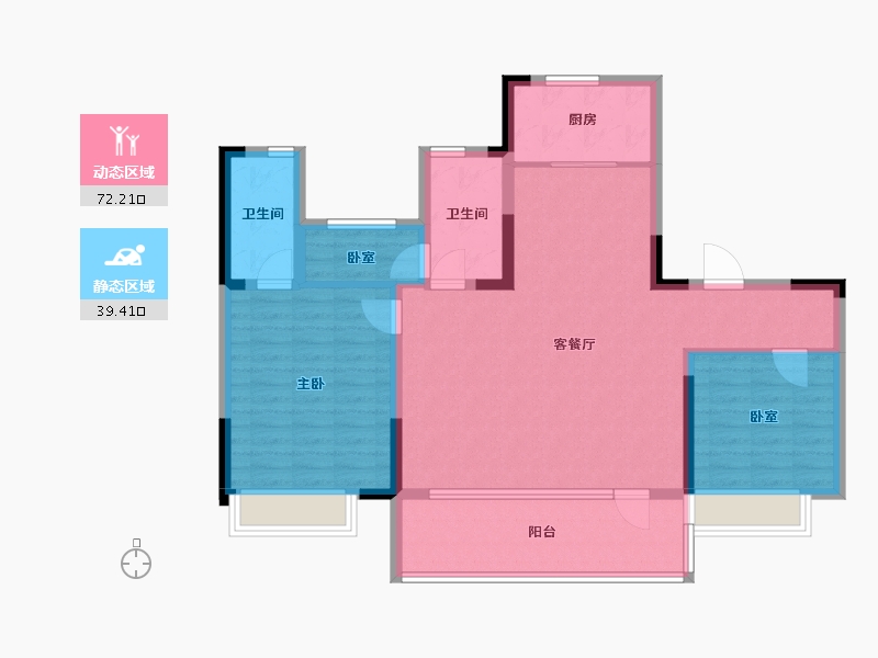 山东省-烟台市-碧桂园凤凰云璟-100.00-户型库-动静分区