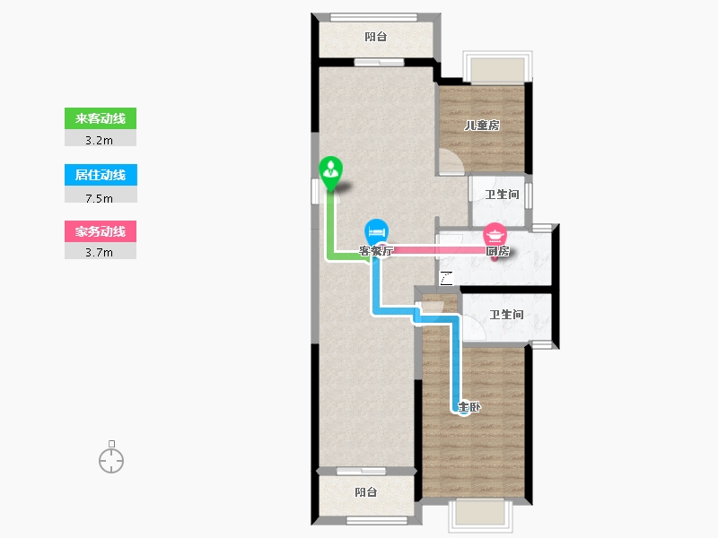 湖北省-武汉市-美联城观-88.58-户型库-动静线