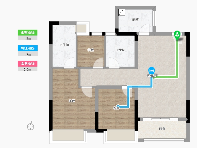 湖北省-武汉市-中建壹品澜悦-75.20-户型库-动静线