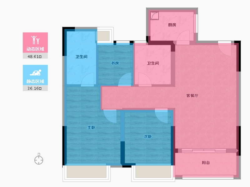 湖北省-武汉市-中建壹品澜悦-75.20-户型库-动静分区