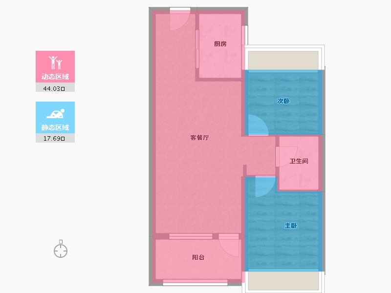 辽宁省-沈阳市-荣盛和悦名邸-54.77-户型库-动静分区