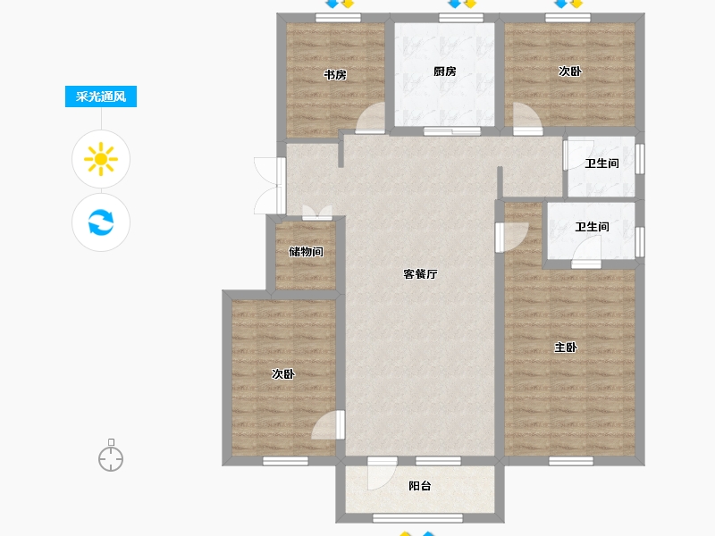 辽宁省-沈阳市-万科中德国际社区-110.64-户型库-采光通风