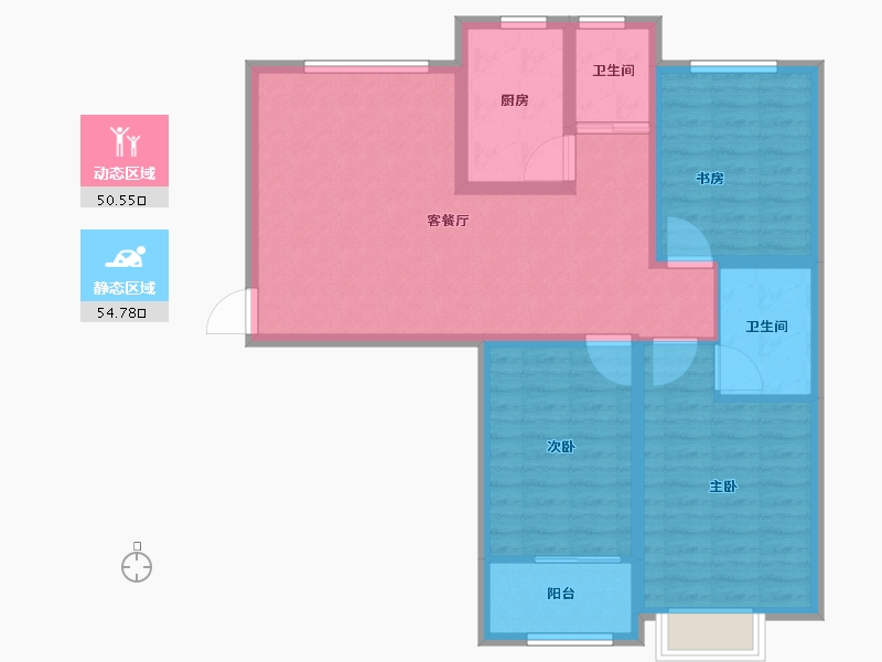 山东省-潍坊市-华安·东方名郡-94.41-户型库-动静分区