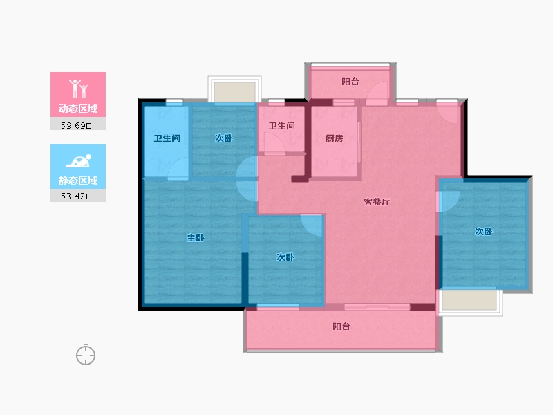 广东省-东莞市-招商雍景湾-101.79-户型库-动静分区