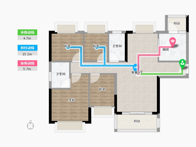 广东省-佛山市-恒大滨江华府-93.00-户型库-动静线