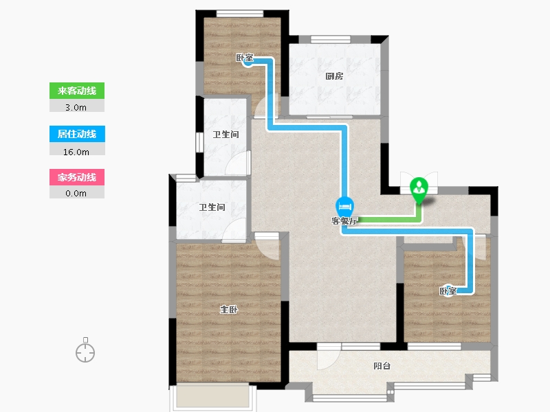 山东省-烟台市-招商马尔贝拉-96.00-户型库-动静线