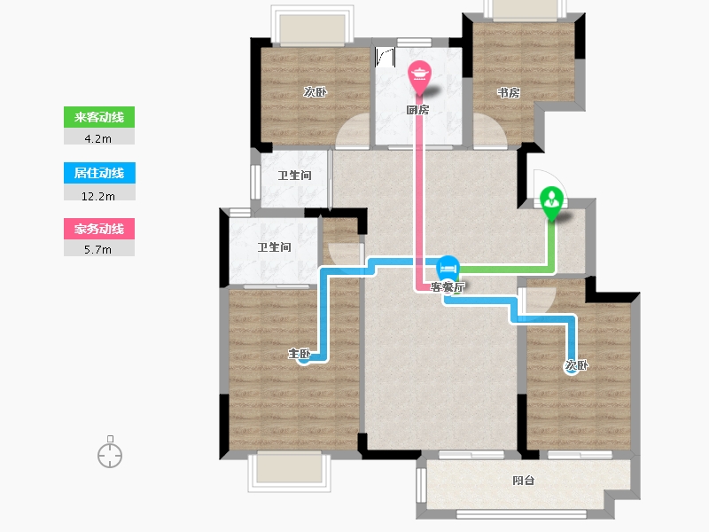 湖北省-武汉市-中建壹品澜悦-100.00-户型库-动静线