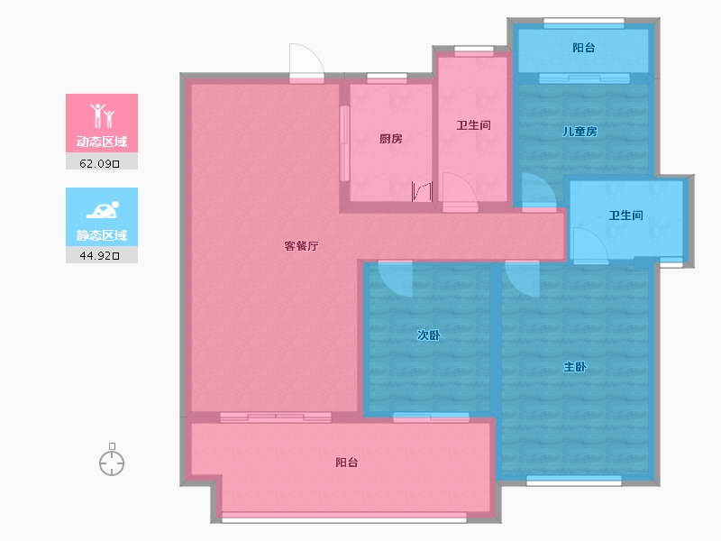 安徽省-六安市-振兴·文禾赋-94.65-户型库-动静分区