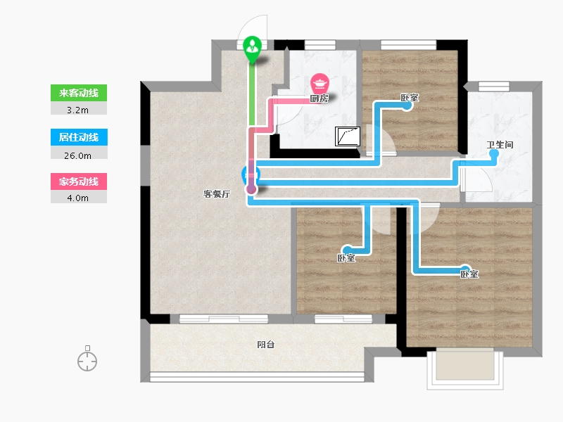 湖北省-武汉市-保亿未来长江城-70.00-户型库-动静线