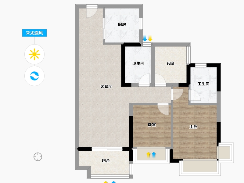 广东省-佛山市-广佛保利城-68.00-户型库-采光通风