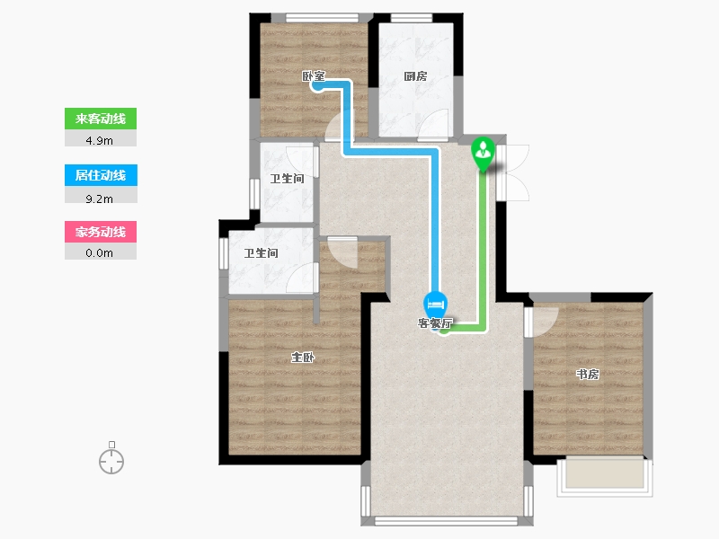 山东省-烟台市-乐橙-86.41-户型库-动静线