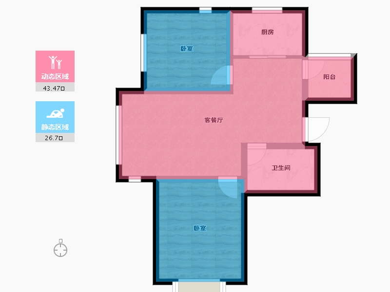 山东省-烟台市-玲珑佳苑-62.24-户型库-动静分区