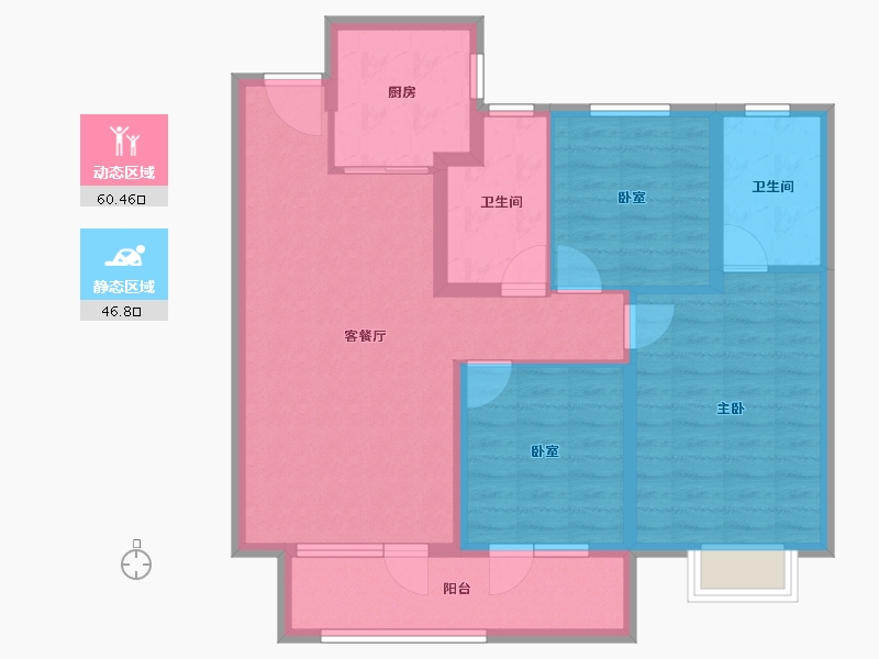 山东省-烟台市-招商雍景湾-96.00-户型库-动静分区