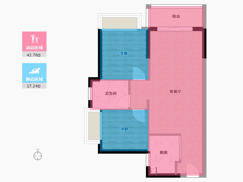 广东省-东莞市-龙光·玖龙玺(虎门)-74.00-户型库-动静分区