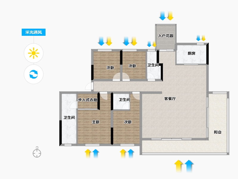 山东省-潍坊市-大有世家-185.60-户型库-采光通风